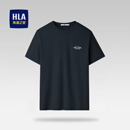 海瀾之家（HLA）短袖t恤男夏季新款圓領(lǐng)柔軟冰爽棉涼感短T男百搭短袖上衣男衣服 藏青43(抗菌防螨) 4XL 190/108A