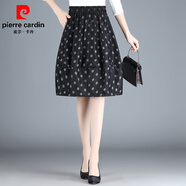皮爾卡丹（pierre cardin）網(wǎng)紗花苞半身裙女春秋中長秋高腰波點(diǎn)百褶燈籠裙打底裙子2025新款 黑底波點(diǎn) YQM2215 L