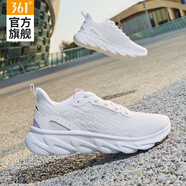 361°女鞋運動鞋2025夏季新款飛織網面透氣輕便跑鞋黑色軟底休閑跑步鞋 361度白/微葡萄紫 36