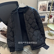 筏芯校服神器內(nèi)膽初高中學(xué)生穿小棉襖男中大童加絨加厚保暖羽絨棉 QZB1023黑色 L  90-110斤內(nèi)