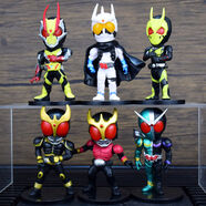 Q版假面騎士手辦全套熔巖龍巧爺兔子坦克蒙面超人模型蛋糕擺件男 假面騎士 袋裝假面騎士6個高約11CM