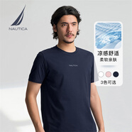諾帝卡（NAUTICA）【單件直降】男裝25春夏新款索羅娜涼感汗布圓領(lǐng)T恤男TE5200 藏青4NV M