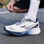 美津濃（MIZUNO）跑鞋男鞋25春夏新款低幫運(yùn)動(dòng)鞋厚底軟彈跑步鞋ASTRO PLUS 03白/深藍(lán) 店長(zhǎng)推薦 40.5 (260mm)