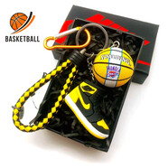遙綰惜NBA球星原創(chuàng)籃球AJ球鞋創(chuàng)意鑰匙扣科比庫里詹姆斯背包掛件禮物 雷霆球+黃鞋+鎢鋼繩禮盒