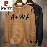 皮爾卡丹（pierre cardin）高端粗毛線毛衣男寬松長(zhǎng)袖圓領(lǐng)衛(wèi)衣男打底衫2025春秋新款男裝上衣 2303咖啡色 S 90-119斤