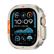 LAZYODD適用apple watch ultra1/2金屬鋅合金保護(hù)殼帶后蓋蘋果手表S10鋁合金全包防摔殼46MM/49MM高端殼 鈦色 49MM