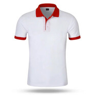 木脈  polo定制工作服定制印字印logo男女短袖POLO企業(yè)文化衫廣告衫服務(wù)員班服t恤定做diy 白T紅領(lǐng) M