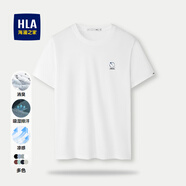 海瀾之家（HLA）短袖t恤男夏季時尚印花百搭圓領(lǐng)短T打底上衣男裝潮牌休閑體恤衫男 漂白23 (消臭/吸排/涼感) L 175/92A