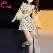 CTOX法式氣質(zhì)收腰顯瘦白色波點(diǎn)吊帶連衣裙子夏季2025新款小個(gè)子仙女裙 短裙 M 45/55kg