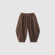 巴厘小豬男童褲子春秋季寶寶休閑褲兒童氣球褲純棉嬰幼兒束腳 深咖 73