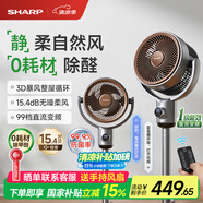 夏普（SHARP)風(fēng)精靈空氣循環(huán)扇電風(fēng)扇落地扇家用臥室大風(fēng)力靜輕音一級(jí)能效凈化甲醛語(yǔ)音扇驅(qū)蚊神器PJ-CD537A-H