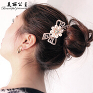 美麗公主飾品 頭飾品新飾蝴蝶結(jié)新娘發(fā)飾發(fā)插發(fā)梳盤發(fā)器小飾品批發(fā)發(fā)叉 五齒蝴蝶花