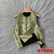 瑪菲萱新中式國風(fēng)馬甲復古民族風(fēng)春季外套無(wú)袖新款背心坎肩上衣潮 圖片色 L 建議100-112斤