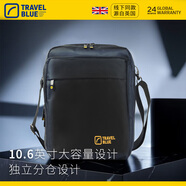 藍(lán)旅（TRAVEL BLUE）單肩包男士背包 休閑斜挎商務(wù)時(shí)尚男包小包防潑水 10.6寸（黑色）