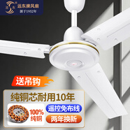 遠東 吊扇電風扇工業(yè)樓頂扇純銅大風量宿舍學校吸頂風扇 1.2米48吋三葉白色【純銅芯】遙控