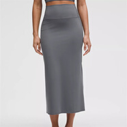 lululemon露露女裙子Nulu 25新款時(shí)尚修身高腰輕便舒適包臀裙休閑女半身裙 深灰Solar Grey XXS