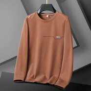 胖大帥加大男士衛衣圓領(lǐng)休閑時(shí)尚百搭長(cháng)袖T恤打底衫胖子春秋季套頭體恤 黃色 常規 XL （適合110-130斤）