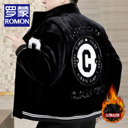 羅蒙（ROMON）冬季男士外套仿皮草韓版潮流2024新款加絨保暖棉衣立領(lǐng)仿貂絨大衣 2321 大C L
