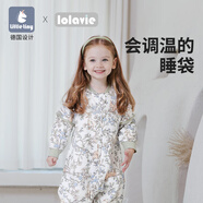 little tiny嬰兒睡袋寶寶四季通用兒童睡衣春秋竹棉四層紗布分腿防踢被夏薄款 愛(ài)麗絲莊園（18-22℃）夾棉中厚 M碼（建議身高80-95cm)