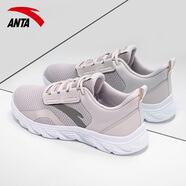 安踏（ANTA）鞋子女運動(dòng)鞋秋季官方旗艦網(wǎng)面透氣2025新款軟底防滑耐磨跑步鞋 藕灰-2 38.5