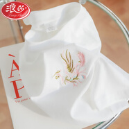 浪莎（LangSha）刺繡孔雀純棉短袖t恤女寬松白色學(xué)生男半袖2025新款 白色 M 95-110斤