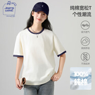 JEANSWEST CLUB真維斯短袖t恤女V領(lǐng)夏季新款高級感輕奢簡(jiǎn)約顯瘦修身親膚百搭上衣