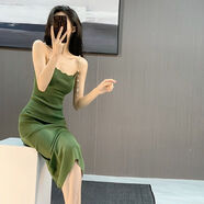 GOCHIEI溫柔風(fēng)甜美連衣裙女裝修身小清新連衣裙設計感小眾收腰吊帶裙夏季 [連衣裙] M 建議90-100斤