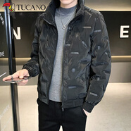 啄木鳥羽絨服男冬季新款男士冬裝外套男上衣服男新款中青年短款立領(lǐng)加絨 217黑色立領(lǐng) XL