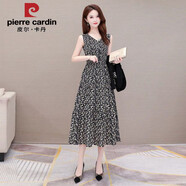 皮爾卡丹西裝連衣裙套裝女春秋年新款時(shí)尚名媛碎花吊帶裙兩件套夏輕松舒適 黑色【單連衣裙】 XL 115-125斤