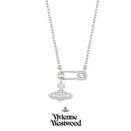 薇薇安·威斯特伍德（Vivienne Westwood）明星西太后正品珍珠項鏈毛衣鏈土星別針鎖骨鏈送女友生日禮物 銀色--土星別針鎖骨鏈