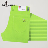 GOLF MODERN服裝春秋男士長褲中腰直筒商務(wù)休閑褲品牌男裝高爾夫球褲 綠色 34