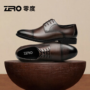 零度尚品ZRO男鞋2025年夏季英倫風(fēng)商務(wù)皮鞋男系帶百搭輕盈正裝鞋德比婚鞋 暗棕【標準皮鞋碼】 41