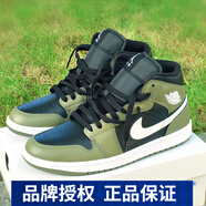 耐克（NIKE）【尖貨】男女鞋Air Jordan mid aj1情侶新款運動休閑板鞋籃球鞋 DQ8426-092  橄欖綠 42
