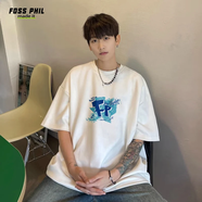Foss Phil短袖t恤男女士夏季純棉寬松潮流百搭印花打底衫男裝DT05白色2XL