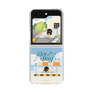 三星（SAMSUNG）Z Flip5手機(jī)殼原裝智能主題保護(hù)殼個(gè)性手機(jī)套后殼保護(hù)套透明硬殼 企鵝HOP ON（內(nèi)含透明殼）
