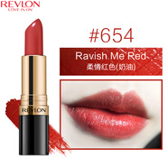 露華濃（Revlon）麗采保濕滋潤唇膏女士啞光黑管口紅女士不掉色美妝化妝品女彩妝 654#柔情紅色（奶油質(zhì)地）