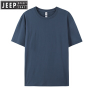 JEEP SPIRIT吉普T恤男士短袖夏季2025年新款男裝舒適簡約上衣透氣休閑體恤潮 藏青 XS