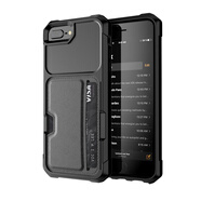 玖索適用于蘋果8plus手機(jī)殼iphone7保護(hù)套x可放卡xr全包防摔max軟殼6s 蘋果6/7/8/plus 黑色 5.5寸 【配2