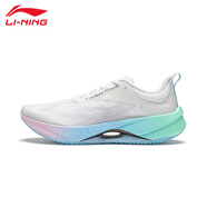 李寧（LI-NING）跑步鞋女款超輕系列新款減震回彈透氣輕質防滑耐磨專業(yè)跑鞋運動鞋 標準白/冰河藍 【超輕21】 36