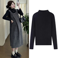 圖亞格孕婦裝2025春裝新款韓版中長(cháng)款連衣裙長(cháng)袖氣質(zhì)顯瘦裙子兩件套裝潮 灰連衣裙+黑色圓領(lǐng)毛衣【套裝】 2XL碼【建議140-165斤】