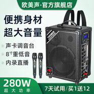 歐美聲 廣場(chǎng)舞音響小型戶(hù)外k歌唱歌專(zhuān)用背帶手提便攜式藍牙小音箱重低音炮室外大功率大音量超大充電音響 8吋H8鉛酸電池 280W 雙肩背帶 2*無(wú)線(xiàn)U段金屬話(huà)筒+大禮包