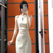 蓉月閣新中式女裝國風(fēng)改良旗袍裙氣質(zhì)名媛修身包臀連衣裙開(kāi)衫兩件套 杏色-旗袍 S