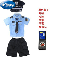 迪士尼（Disney）兒童警常服夏裝短袖套裝男女童小孩衣服警官服小寶寶警訓練演出服 小警察男款五件套黑帽 110
