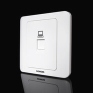 西門子（SIEMENS）品牌開關(guān)插座家用面板多孔墻壁遠景白16a空調(diào)usb一開五孔暗裝86 【電腦插座5類】假一罰十