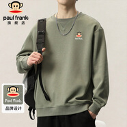大嘴猴（paul frank）衛(wèi)衣男士外套春季款美式潮流寬松長(zhǎng)袖T恤男休閑上衣 軍綠色 XL 