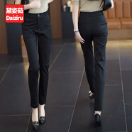 黛姿茹西裝褲子女夏季2025新款寬松通勤上班穿休閑褲子女小個(gè)子工裝褲 56款黑色/九分褲 L (28) 推薦105-115斤