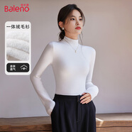 班尼路（Baleno）一體絨純色半高領毛衫長袖女春秋季2025年加絨保暖顯瘦內搭上衣