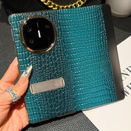 閃森【個(gè)性定制】華為mate X6手機殼電鍍智能休眠翻蓋matex6典藏版手機保護套真皮全包防摔支架高檔 電鍍金色支架翻蓋-蜥蜴肚紋-墨玉 華為 Mate X6