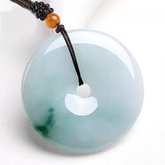 靜汝玉國潮風(fēng)經(jīng)典飄花平安扣百搭#好運 糯種 翡翠項鏈 男女同款情侶款