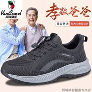 西域駱駝老人鞋男春秋緩震軟底舒適健步鞋爸爸鞋厚底網(wǎng)面跑步鞋休閑運(yùn)動(dòng)鞋 深灰(男)5510-駱駝官方品牌官網(wǎng) 36